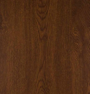 Close-up of dark brown wood grain texture on a wooden surface with swirling patterns.