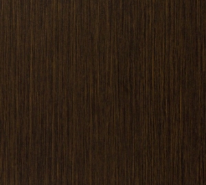 Close-up of dark brown wood grain texture with vertical lines.